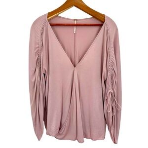 Free People Ruched Sleeve Top